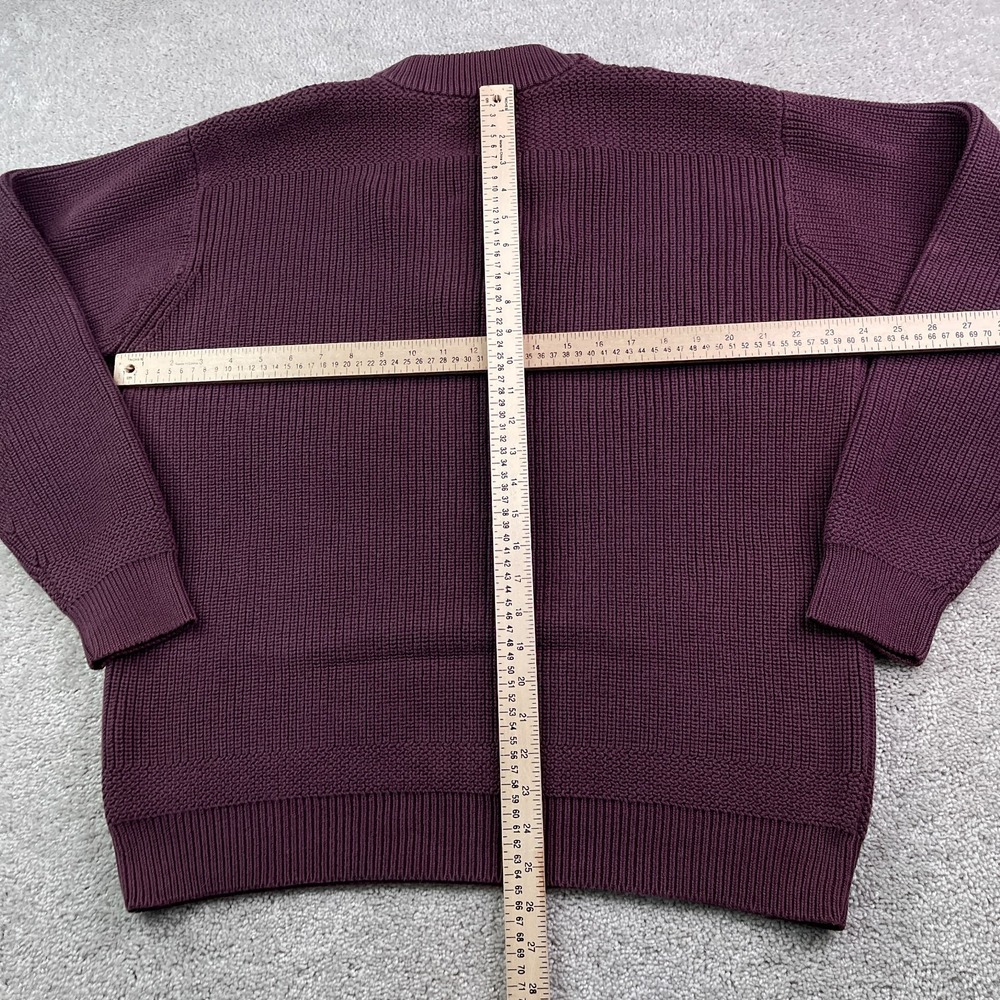 Cabelas Sweater Mens XL Tall Red Burgundy Henley Heavy Cotton Ribbed Fisherman - Picture 9 of 13